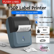 Flashlabel Y50P Label Printer Portable Bluetooth Thermal Sticker Barcode QR Machine