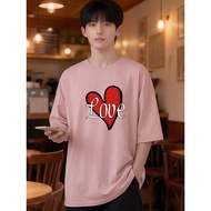 2X585 Lelaki Baju T Shirt Men Tshirt   T-shirts Tops Tshirt Oversized Round Neck Korean Style Clothe