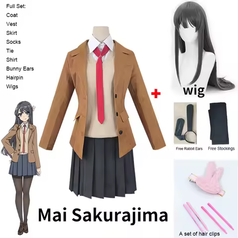 Anime Sakurajima Mai Cosplay Costume Rascal Does Not Dream of Bunny Girl Senpai Mai Sakurajima Cospl