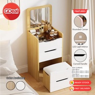 GDeal Dressing Table Set With LED Light Makeup Table Mirror Drawer Cabinet Storage Stool Vanity Tabl