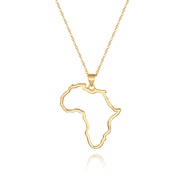 Women's Minimalist Africa Map Pendant Necklace, Trendy Personalized Africa Motherland Continent Outl