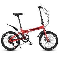 20-Inch Foldable Bicycle Installation-Free Adult Riding Bicycle Youth Disc Brake 7-Speed Variable Speed Portable Mountain Bike