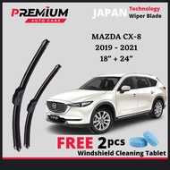 🔥 MAZDA CX-8 CX8 [2019-PRESENT] PREMIUM RUBBER WIPER BLADE JAPAN TECHNOLOGY WINDSHIELD WIPER