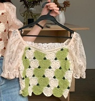 TAO SHOP168 เสื้อถักไหมพรม ผู้หญิง ทรงครอปที่ทันสมัย ใส่ได้ทุกโอกาส เนื้อผ้าอย่างดี ถักทอด้วยความประ