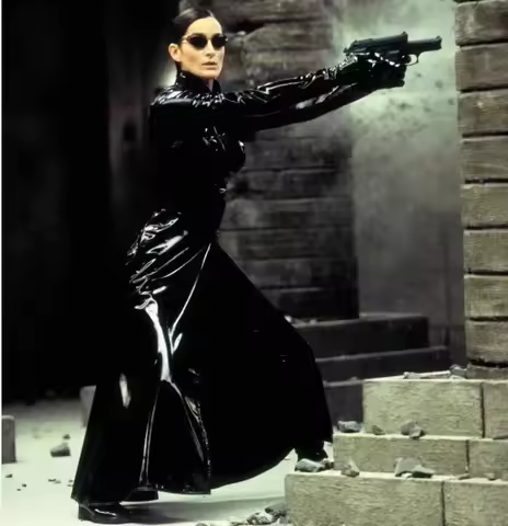 2026Manteau en cuir Matrix Neo Long unisexe, veste en latex PVC brillant noir, costume de cosplay po