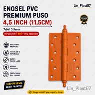 PUSO Premium PVC Hinge 4.5 Inch 11.5cm Thickness 3.5mm Anti-Rust Plastic Bathroom Door Hinge 2 PCS +