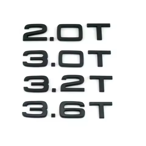 Gloss Black 1.8T 2.0T 2.3T 2.4T 2.8T 3.0T 3.2T 3.6T Emblems Badges Symbol for Audi A3 A4 A5 A6 A7 A8