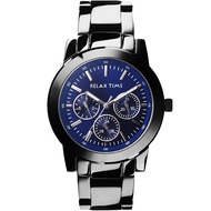 Relax Time 時尚達人日曆顯示手錶-藍xIP黑/38mm R0800-16-07