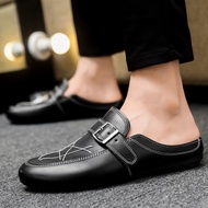 DBPLO Black Leather Shoes for Men Korean Fashion Formal Shoes D96