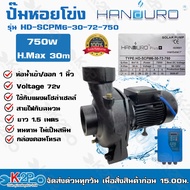 HANDURO ปั๊มหอยโข่ง DC 750W ท่อน้ำเข้าออก 1 นิ้ว รุ่น HD-SCPM6-30-72-750 โซล่าเซลล์ DC ปั๊มหอยโข่งไฟฟ้า