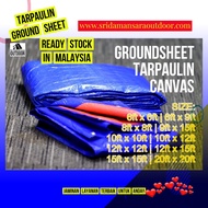 Canvas Groundsheet Khemah Canopy 6ft 7ft 8ft 9ft 10ft 12ft Blue Orange Kanvas PVC Tarpaulin