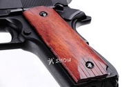 武SHOW BELL M1911 實木 握把片( 護木手槍木柄BB槍玩具槍柯特科特45 1911 COLT MEU M4