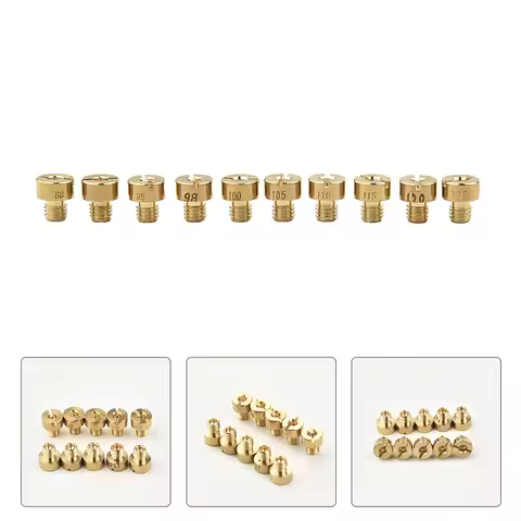10Pcs M5*0.75mm Main Jets Set #88 #90 #95 #98 #100 #105 #110 #115 #120 #125 For Mikuni VM22 VM24 VM2
