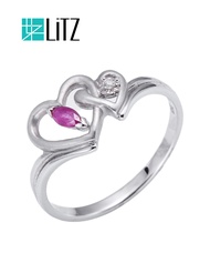 LITZ 18K White Gold  Diamond Ring XK-SR0393