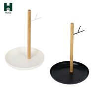 Homyl Fruit Rack Organizer Banana Hanger Stand PP Wood Metal Fruit Storage Hook for Kitchen Counter 