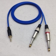 kabel audio 1-5 meter jack 3.5mm male to 2akai male mono - 15 meter