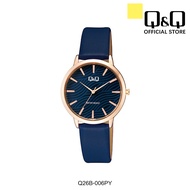 Q&amp;Q Japan by Citizen Ladies Leather Analogue Watch Q26B