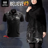 Baju Muslimah Couple Set Jersey Muslimah Microfibre Labuh Jersey Muslimah Oppa Jersey Believe Black 