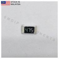 10PCS Taiwan-Grade 4.7M ±1%, 0603 SMD Resistor (475)
