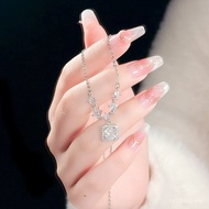 Square Diamond Accessories All-Match s999 Fashion Zircon Diamond Clavicle Chain Influencer Trendy St