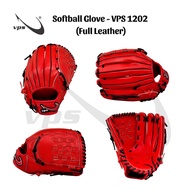 Softball Glove VPS Softball Glove VPS 1202 Full Leather RED BLACK 12.25 inches