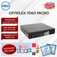 Dell Optiplex 7060 Micro i5 i7 8th Gen 8GB 16GB RAM 256GB 512GB SSD Mini PC Desktop CPU Computer
