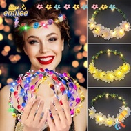 EMILEE Glowing LED Wreath Kids Gift Hairband Garlands Wedding Luminous Hairband Christmas Party Decoration