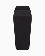 KHY Kylie สไตล์เอวสูง Hollow Out กระโปรงผ้าฝ้ายเซ็กซี่ Bodycon Design Midlength Midi ชุดที่สมบูรณ์แบ