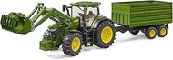 bruder 03155 John Deere 7R 350 with Front Loader and Tandem Transport 1:16 Scale Bulldog Tractor Agr