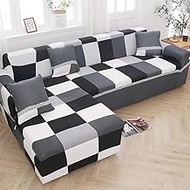 Stylish Sofa Cover for Living Room,L Shape Elastic Sofa Covers for Living Room Stretch Corner Couch Cover-16_3-Seat_and_4-Seat,Furniture Protector Cover for Sofa