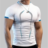 Summer Bodybuilding Sport Top Men Quick Dry Fiess Gym t Shirt Short Sleeve Training Tee Compression Running Tshirt