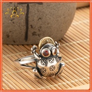Lucky Feng Shui Golden Toad Ring S925 Silver Opening Adjustable Ladies Ring Original Design Professi