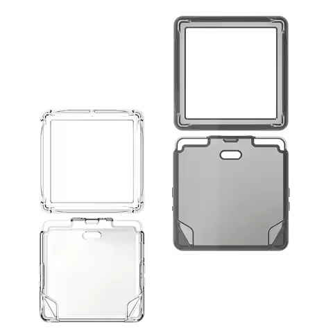 TPU Shock Resistant Case for Anbernic RG Rotate Game Console Protective Cover Transparent Black Tran