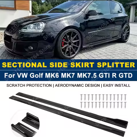 2.2M/86.6" Side Skirts Extension Rocker Panel Splitter For Volkswagen VW Accessories Golf MK6 MK7 MK