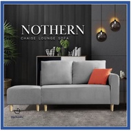 DorNordic Modern Sofa 2 Seater With Stool & Fabric Design 2 Seater Sofa | L Shape 2 Seater Sofa