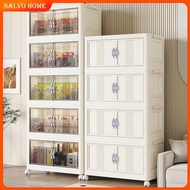 Next Day L45-75CM Foldable Storage Cabinet With Wheels Storage Box Organiser Wardrobe  Magnetic Door