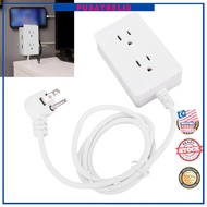 Pusatbeli0-MY Plug Outlet Extender 2 AC Outlets USB Ports Power Strip Surge Protector with 4FT Exten