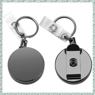 E6(YEAJ) 2 Pack Heavy Duty Retractable Badge Holder ReelMetal ID Badge Holder with Belt Clip Key Rin