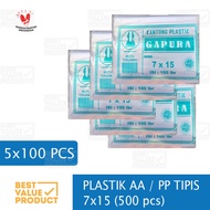 Plastik AA bening TIPIS 7x15 plastik PP Bening 7 x 15