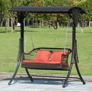 XY！Morandi Outdoor Swing Glider Hanging Basket Rattan Chair Courtyard Garden Swing Villa Balcony to Swing Rocking Chair