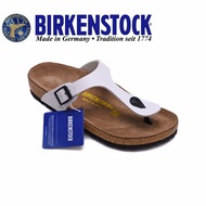 Selipar/Selipar Kulit Putih Birken Gizeh Lelaki dan Wanita, Saiz 34-46