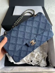 Chanel classic cf 經典中號深色牛仔 Handbag dark denim medium