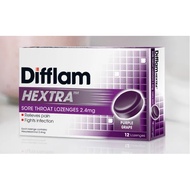 DIFFLAM HEXTRA 2.4MG SORE THROAT LOZENGE 12S exp 4/2025