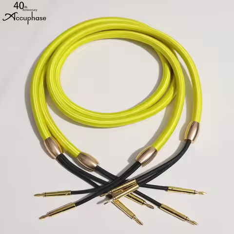1 pair Top quality Accuphase High fidelity speaker cable 24K gold plated banana plug audiophile audi