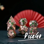 Solid Metal Flower DND Bode's Gate Dice Cthulhu Face Dragon and Dungeons COC Running Group Dice