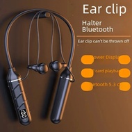 8 Hours Non-in-ear Wireless Bluetooth Earphones Digital Display Neckband Sports Clip-on Earphones Creative Design