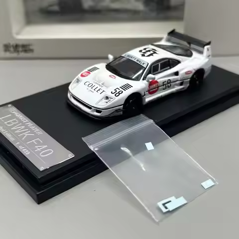 Sw Ghost Player 1:64 Ferrari Lbwk F40 White No.58 Alloy Car Model