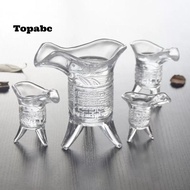 TOPABCS Crystal Glass Cup, Retro Chinese Wine Chinese Emperor Cup, Tripod Base Ancient Whiskey Shot 