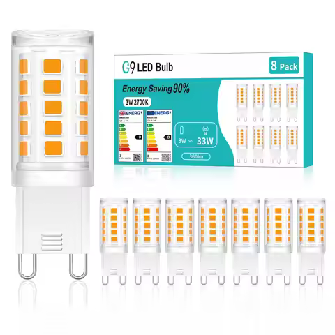 3/8pack 220V G9 LED Bulb No Flicker Spotlight Chandelier Lighting G9 LED Corn Lamp 360LM 3W Replace 