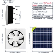 <EEs>20W solar panel Industrial ventilation fan kipas ekzos kit with 11Ft/3.5m cable, suitable for s
